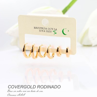 Set de candongas en covergold rodinado