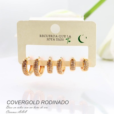 Set de candongas en covergold rodinado