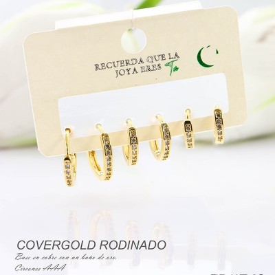 Set de candongas en covergold rodinado