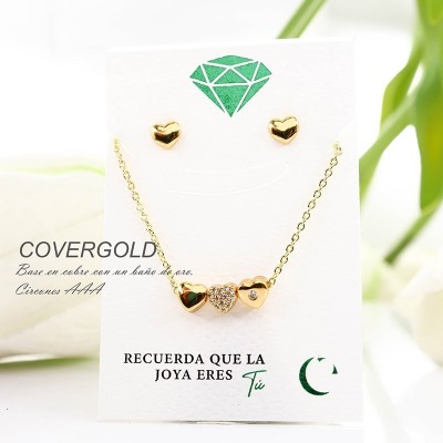Set de aretes en covergold rodinado
