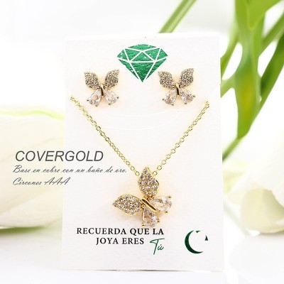Set de aretes en covergold rodinado