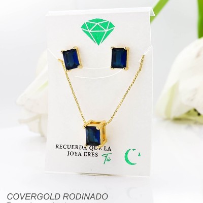 Set de aretes en  covergold rodinado