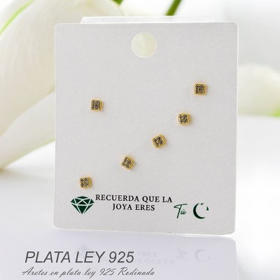 Aretes en plata ley 925