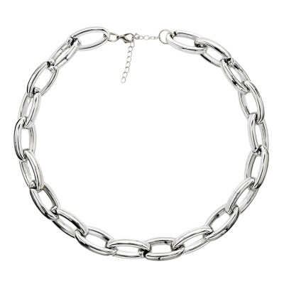 Collar plateado grande