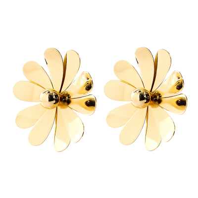 Aretes de flor en Rodio