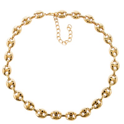 Collar de eslabones ovalados en Rodio