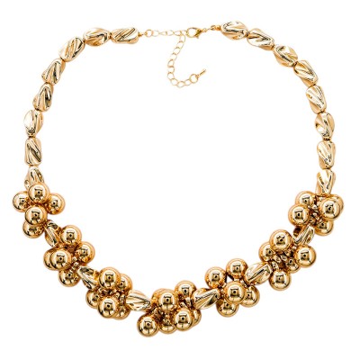Collar de esferas florales en Rodio
