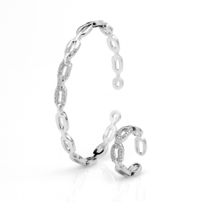 Set pulsera + anillo en covergold Rodinado