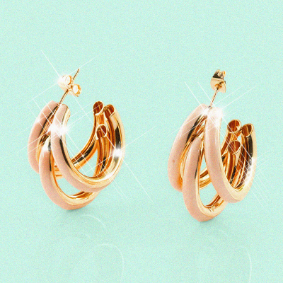 Aretes en covergold Rodinado