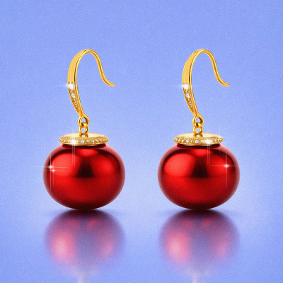 Aretes de perla en covergold Rodinado