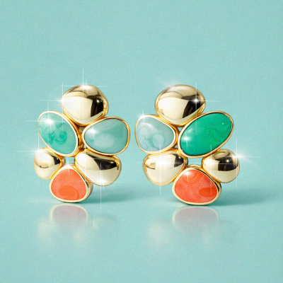 Aretes en covergold Rodinado