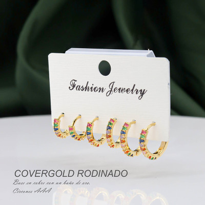 Set x3 de candongas en covergold rodinado