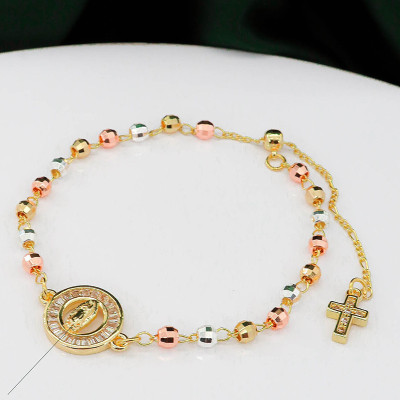 Pulsera de la virgen de Guadalupe en covergold Rodinado