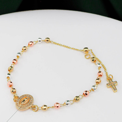 Pulsera de la virgen de Guadalupe en covergold Rodinado