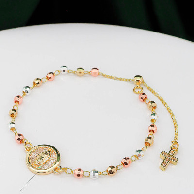 Pulsera de la virgen de Guadalupe en covergold Rodinado
