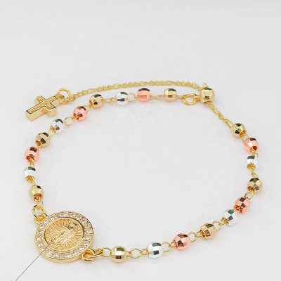 Pulsera de la virgen de Guadalupe en covergold Rodinado