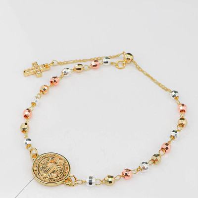 Pulsera de san Benito en covergold Rodinado