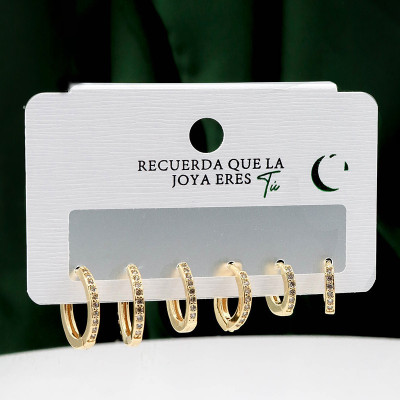 Set x3 de candongas en covergold rodinado