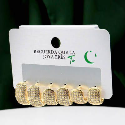 Set x3 de candongas en covergold rodinado