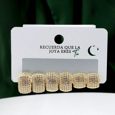 Set x3 de candongas en covergold rodinado