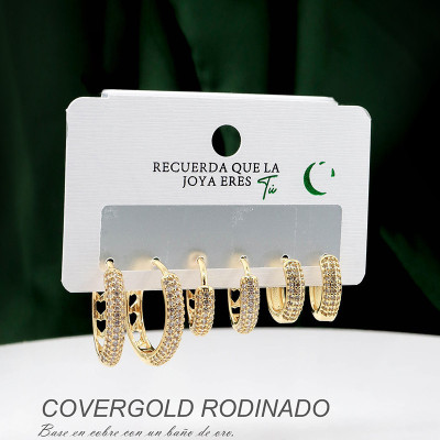 Set x3 de candongas en covergold rodinado