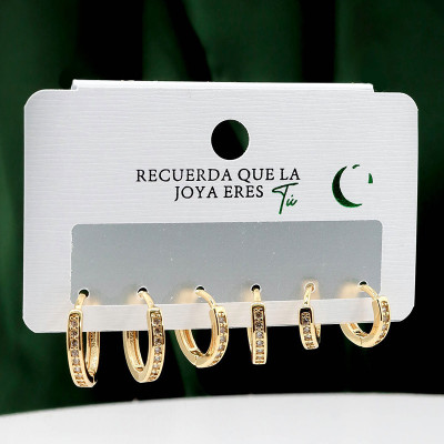 Set x3 de candongas en covergold rodinado