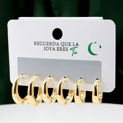 Set x3 de candongas en covergold rodinado