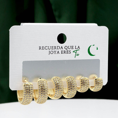 Set x3 de candongas en covergold rodinado