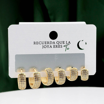 Set x3 de candongas en covergold rodinado