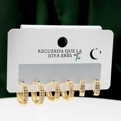 Set x3 de candongas en covergold rodinado