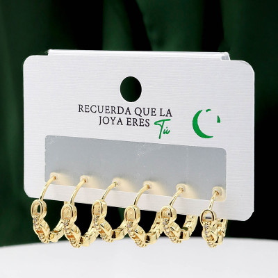 Set x3 de candongas en covergold rodinado