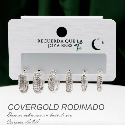 Set x3 de candongas en covergold rodinado