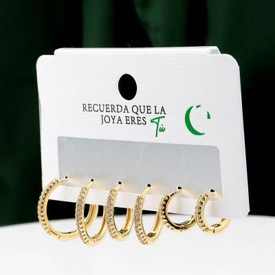 Set x3 de candongas en covergold rodinado