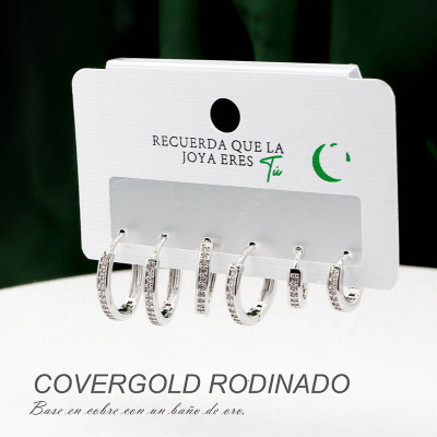 Set x3 de candongas en covergold rodinado