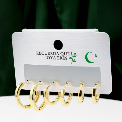 Set x3 de candongas en covergold rodinado