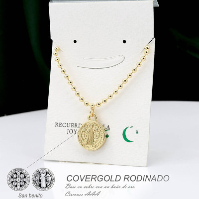 Set de san Benito en covergold Rodinado