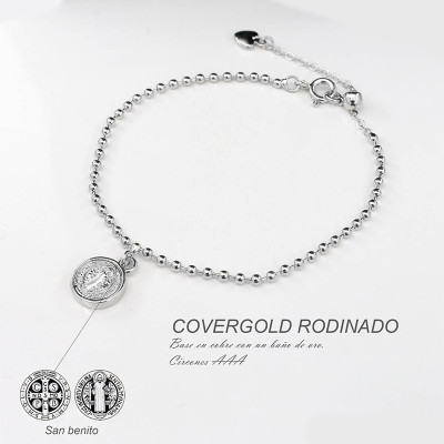 Pulsera en covergold con dije de san Benito
