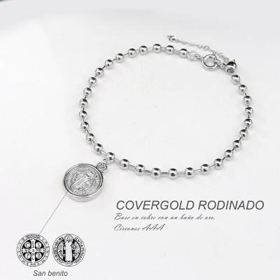 Pulsera en covergold con dije de san Benito