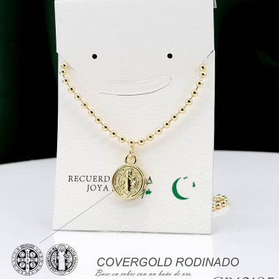 Set de san Benito en covergold Rodinado