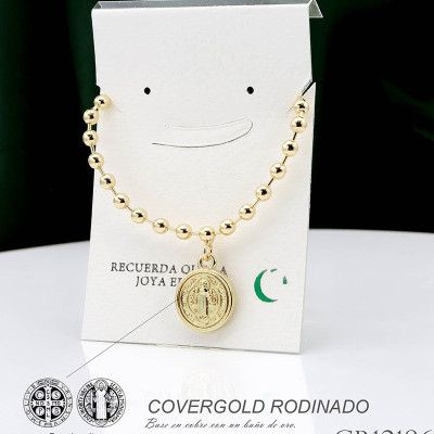 Set de san Benito en covergold Rodinado