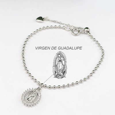 Pulsera en covergold con dije de la virgen de Guadalupe
