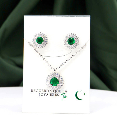 Set en plata ley 925 con baño en Rodio