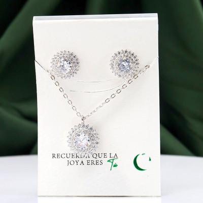 Set en plata ley 925 con baño en Rodio