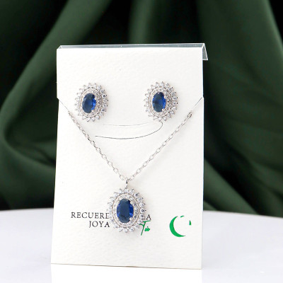 Set en plata ley 925 con baño en Rodio