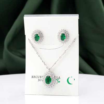 Set en plata ley 925 con baño en Rodio