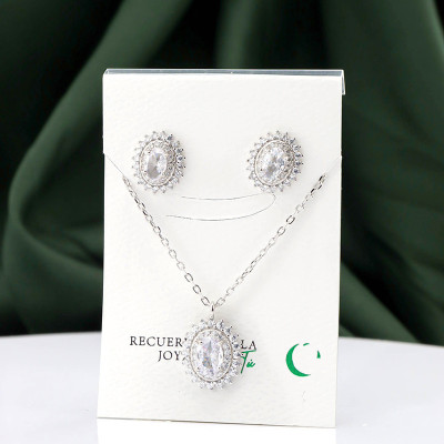 Set en plata ley 925 con baño en Rodio