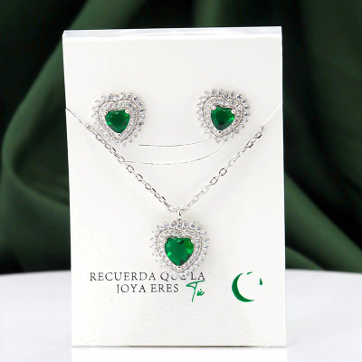 Set en plata ley 925 con baño en Rodio