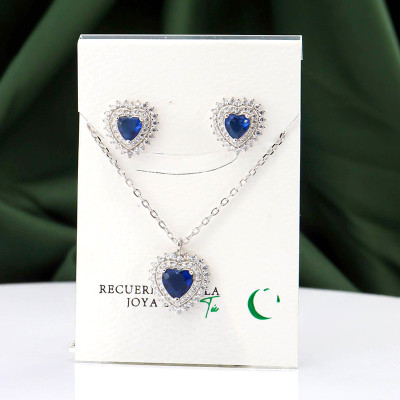 Set en plata ley 925 con baño en Rodio