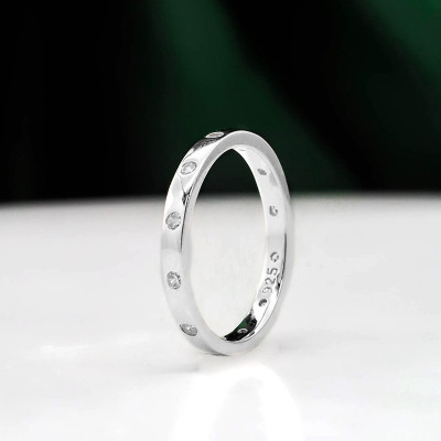 Anillo en plata ley 925 con baño en rodio