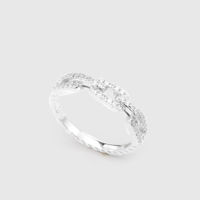 Anillo en plata ley 925 con baño en rodio